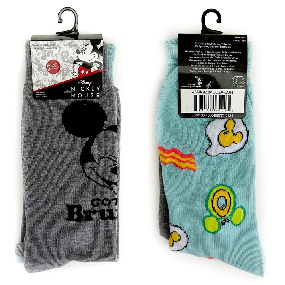 Mickey Mouse Crew Socks Disneyland Disney World Brunch Breakfast